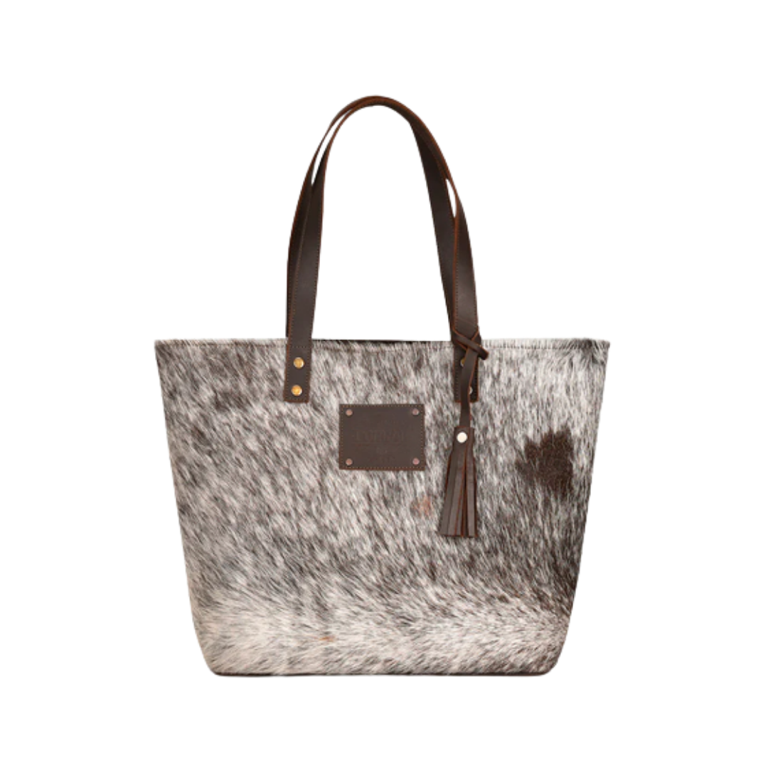Corral Boots Women's Fur Small Tassel Brown Tote