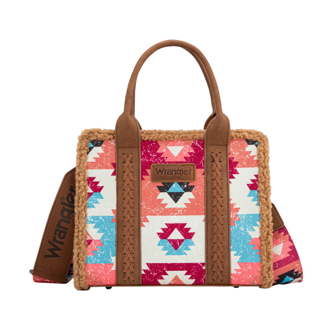 Wrangler Women's Sherpa Brown Tote Crossbody