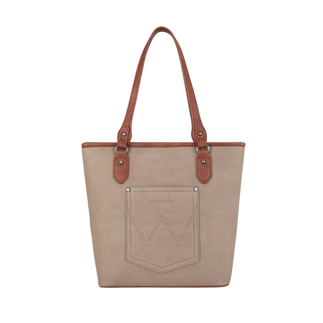 Wrangler Women's Waxed Canvas Tote Khaki Tote Bag