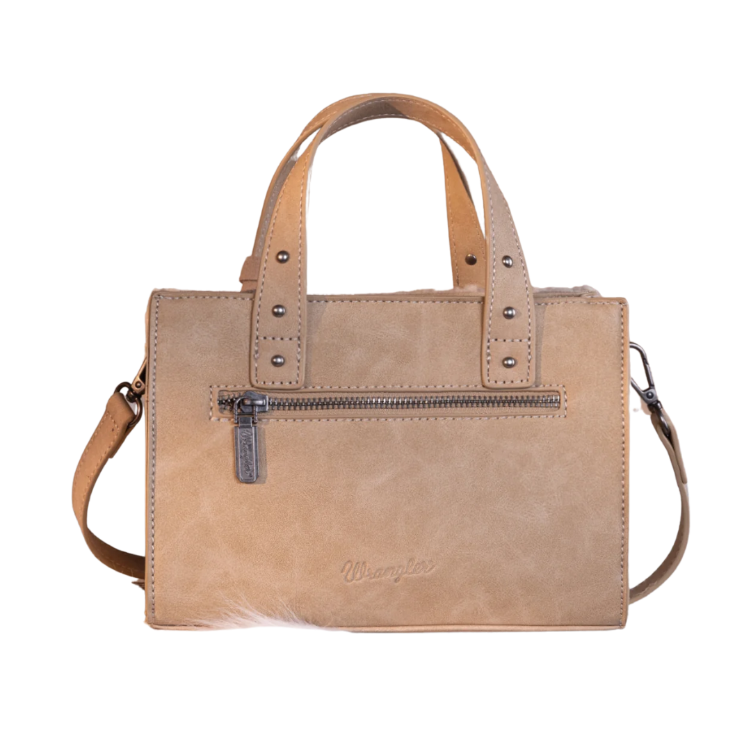 Wrangler Women's Sherpa Khaki Tote Crossbody