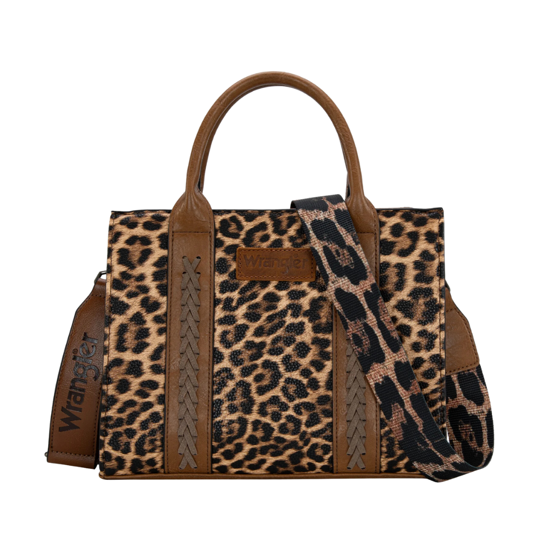 Wrangler Women's Print Concealed Carry Tote Leopard Crossbody