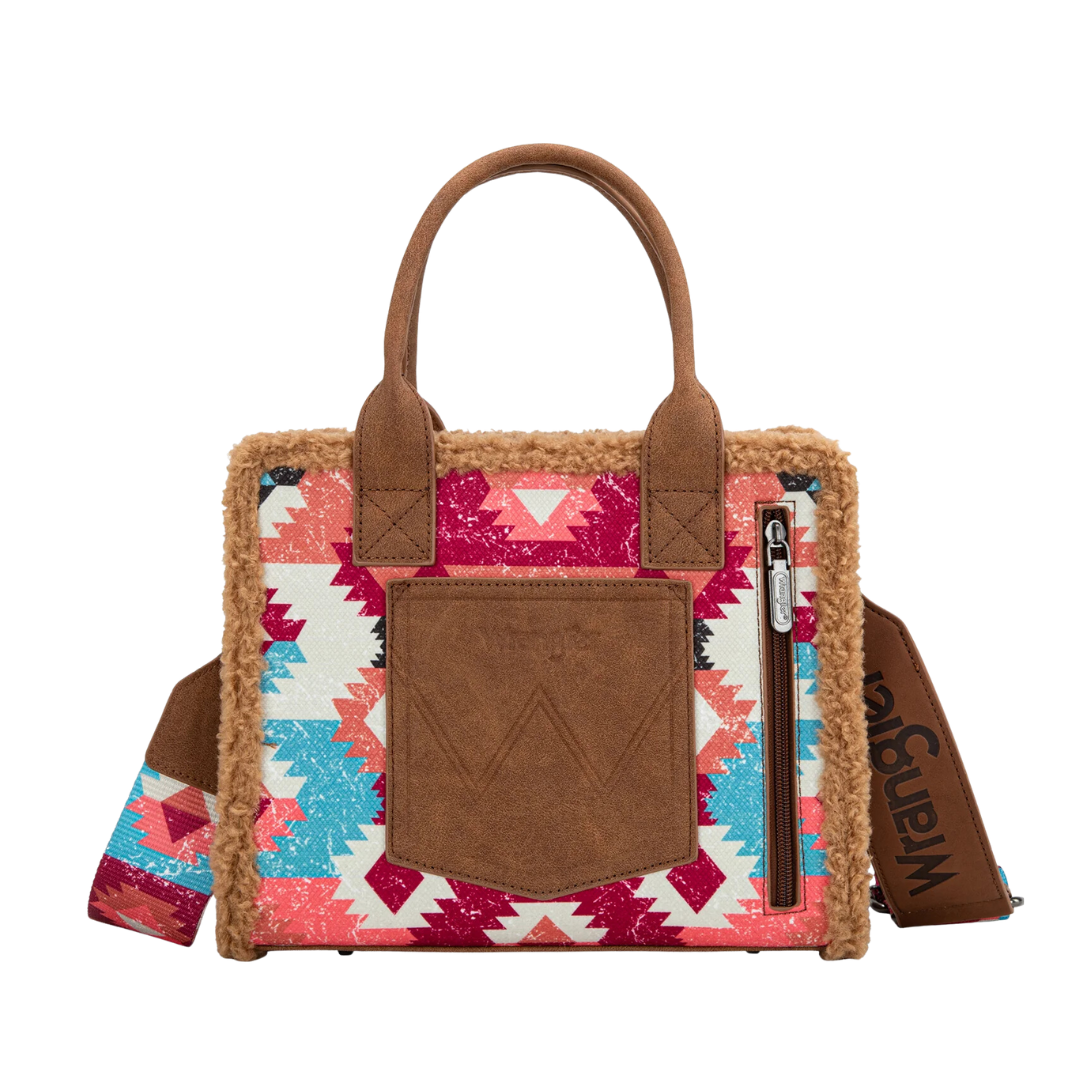 Wrangler Women's Sherpa Brown Tote Crossbody