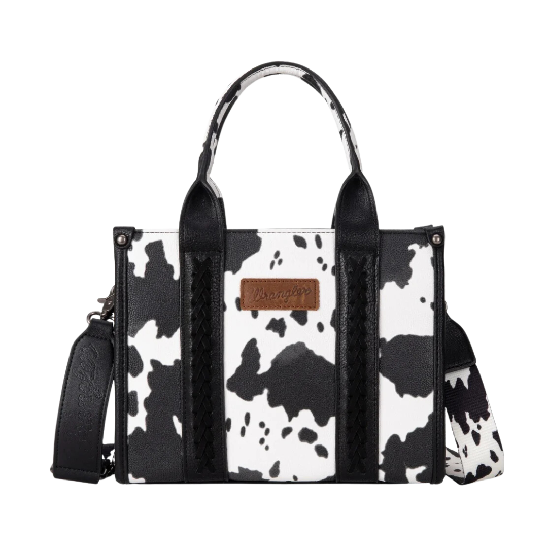 Wrangler Women's Cow Print Tote Black Bag
