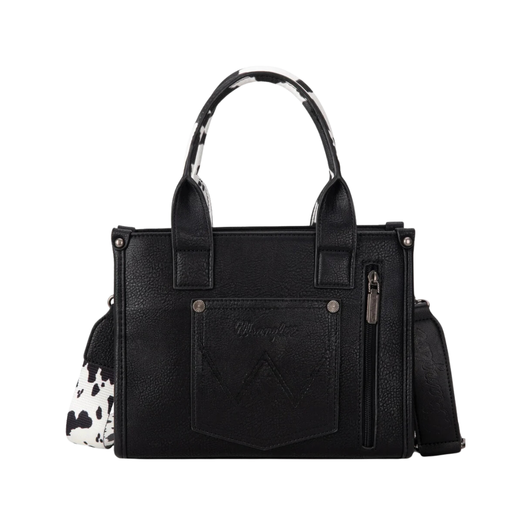 Wrangler Women's Cow Print Tote Black Bag