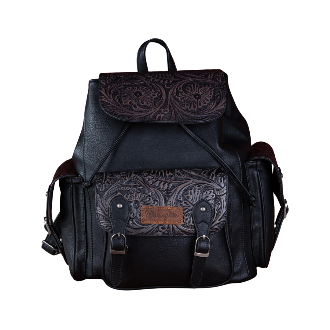 Wrangler Women's Vintage Tooled Black Backpack