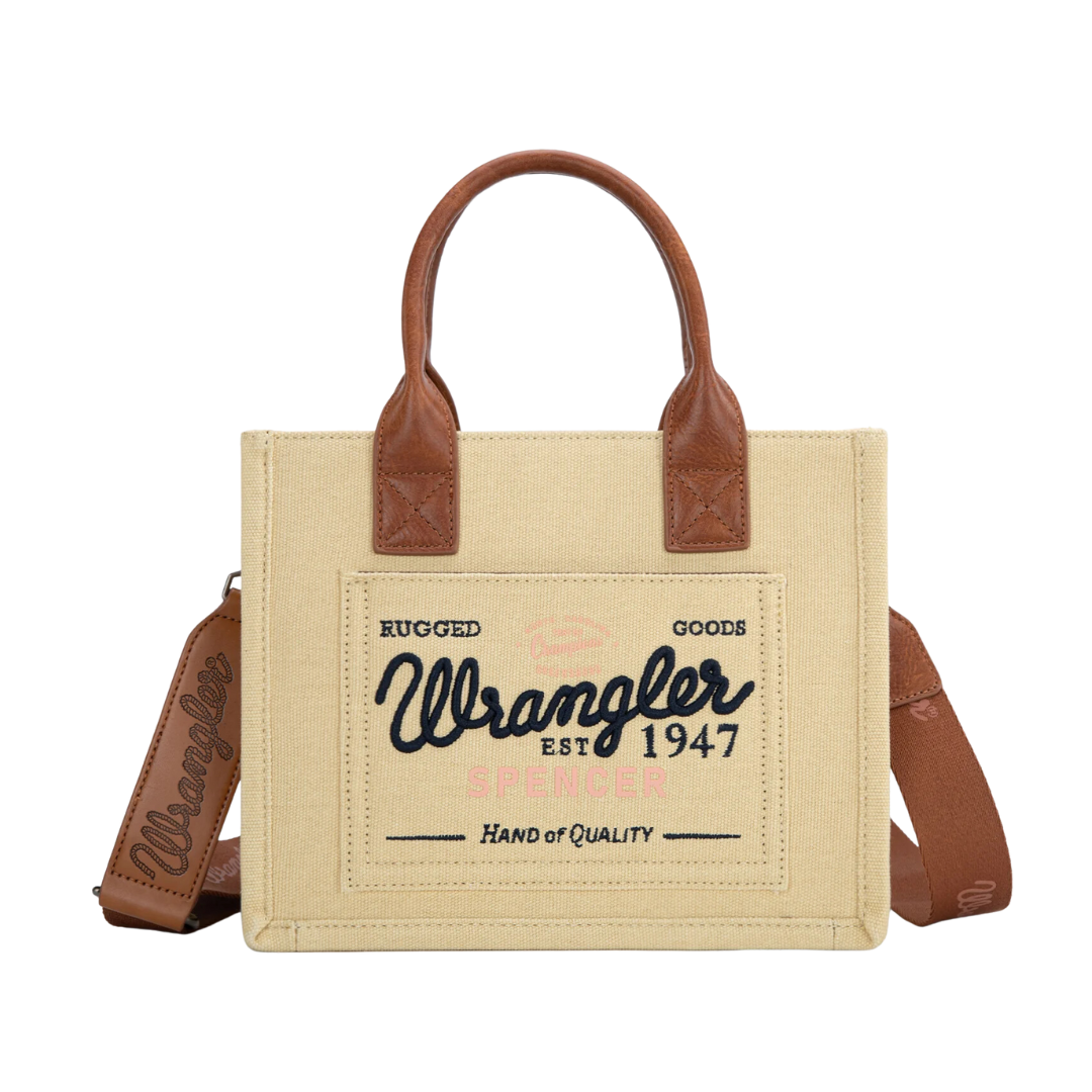 WRANGLER Women's Vintage Canvas Tote Tan Crossbody