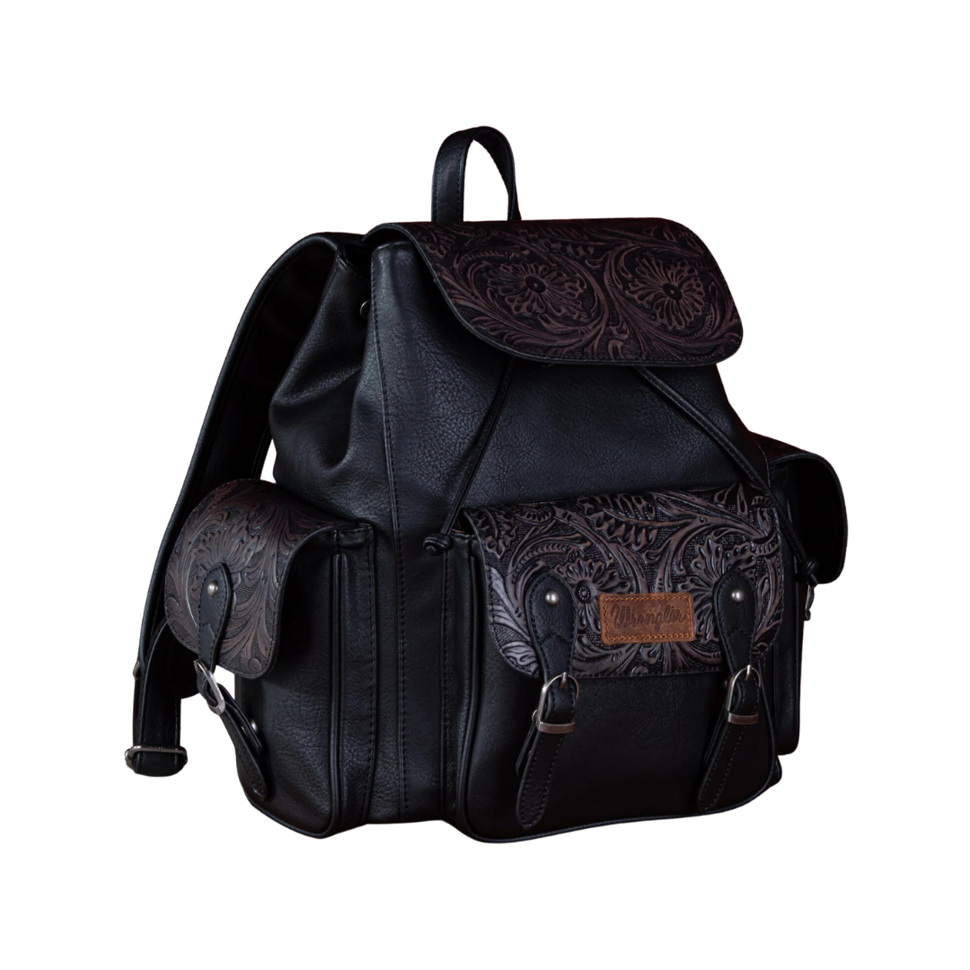 Wrangler Women's Vintage Tooled Black Backpack