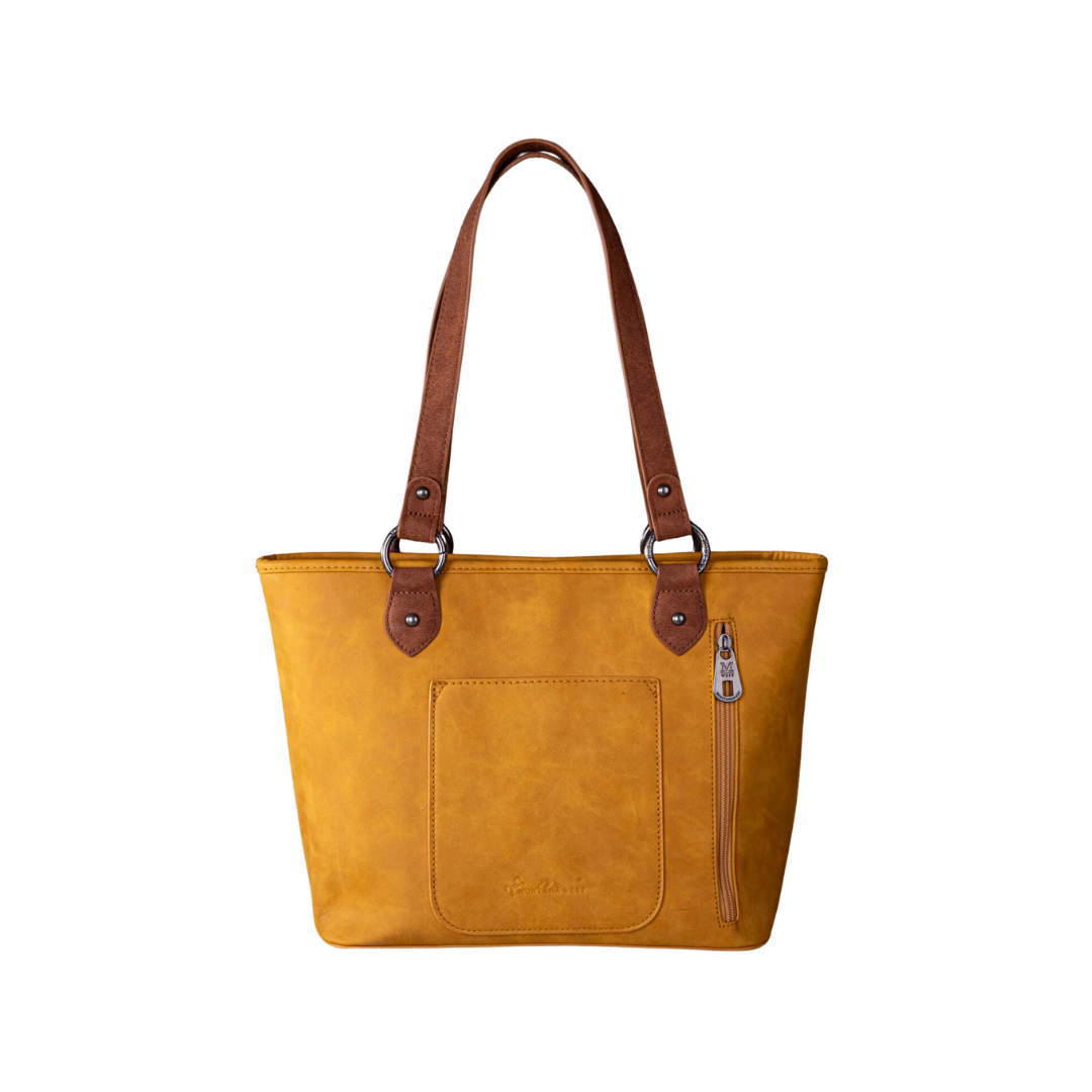 Montana West Women's Embroidered Concealed Carry Mustard Tote