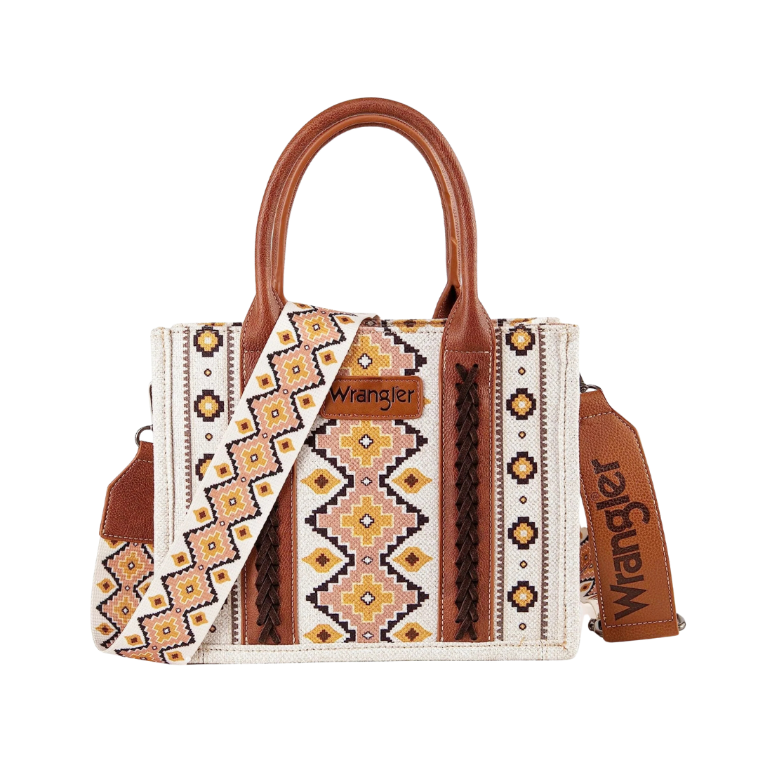 wrangler Women's Print Small Canvas Coffee Tote Crossbody