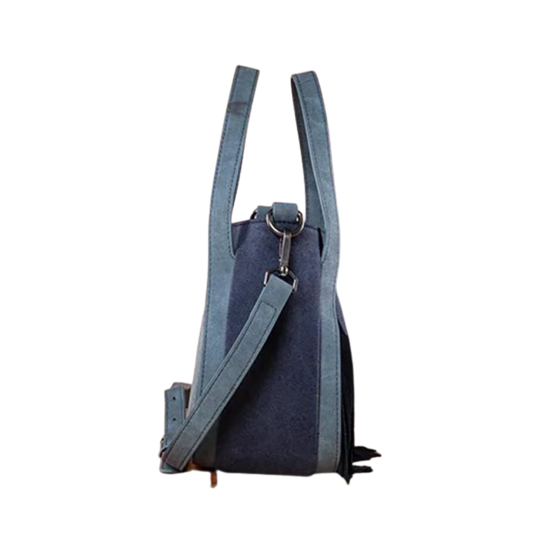 Wrangler Women's "W" Stitch Fringe Black Tote