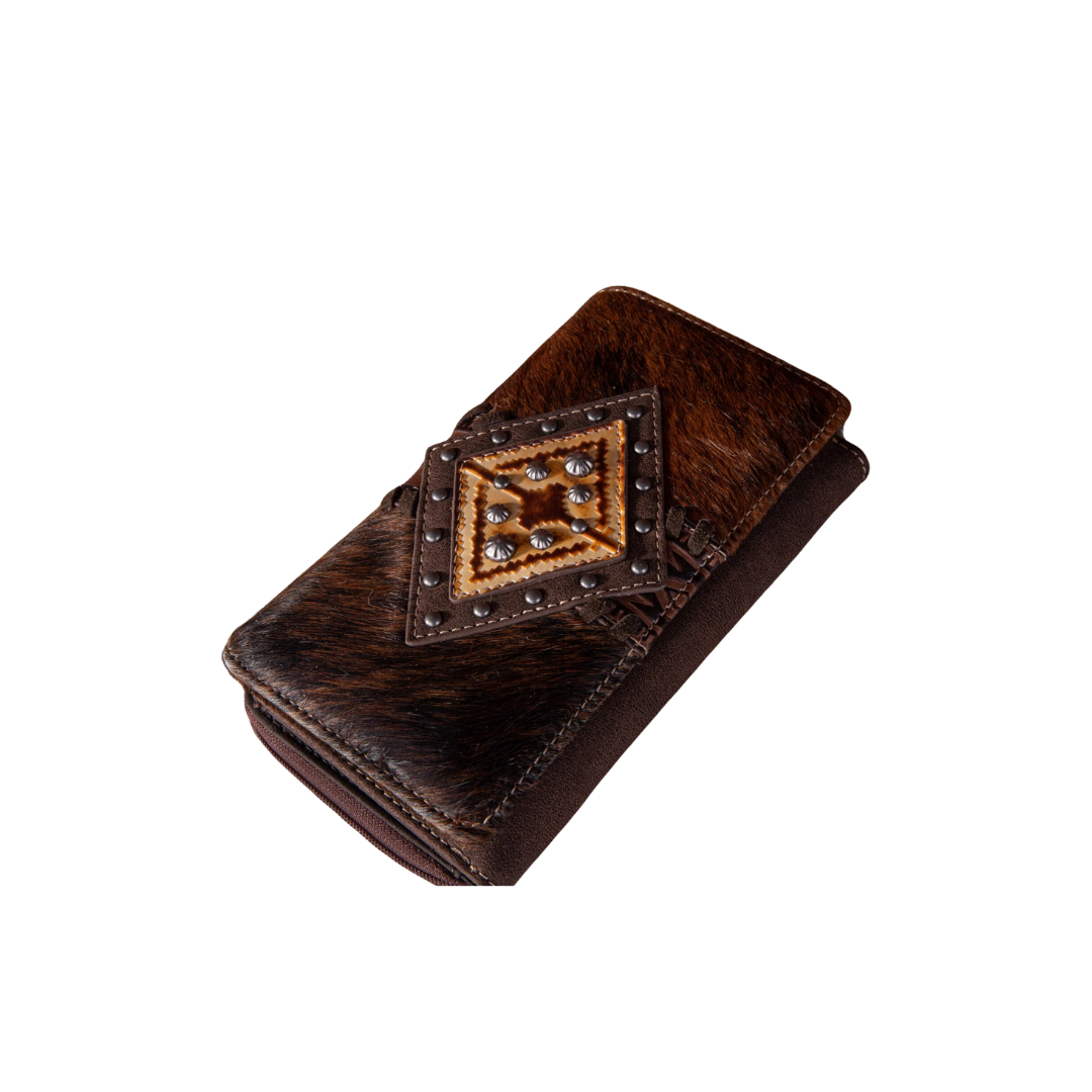 Women's Trinity Ranch Cowhide Coffee Wallet