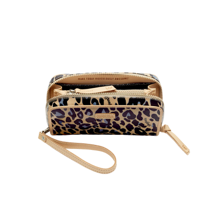 Consuela Women's Legacy Blue Jag Wristlet Light Brown Wallet