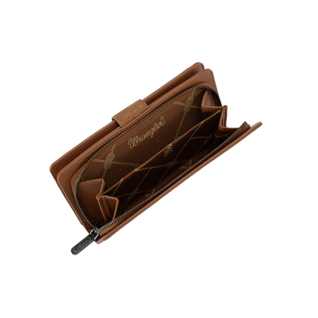 Wrangler Women's Western Floral Brown Wallet