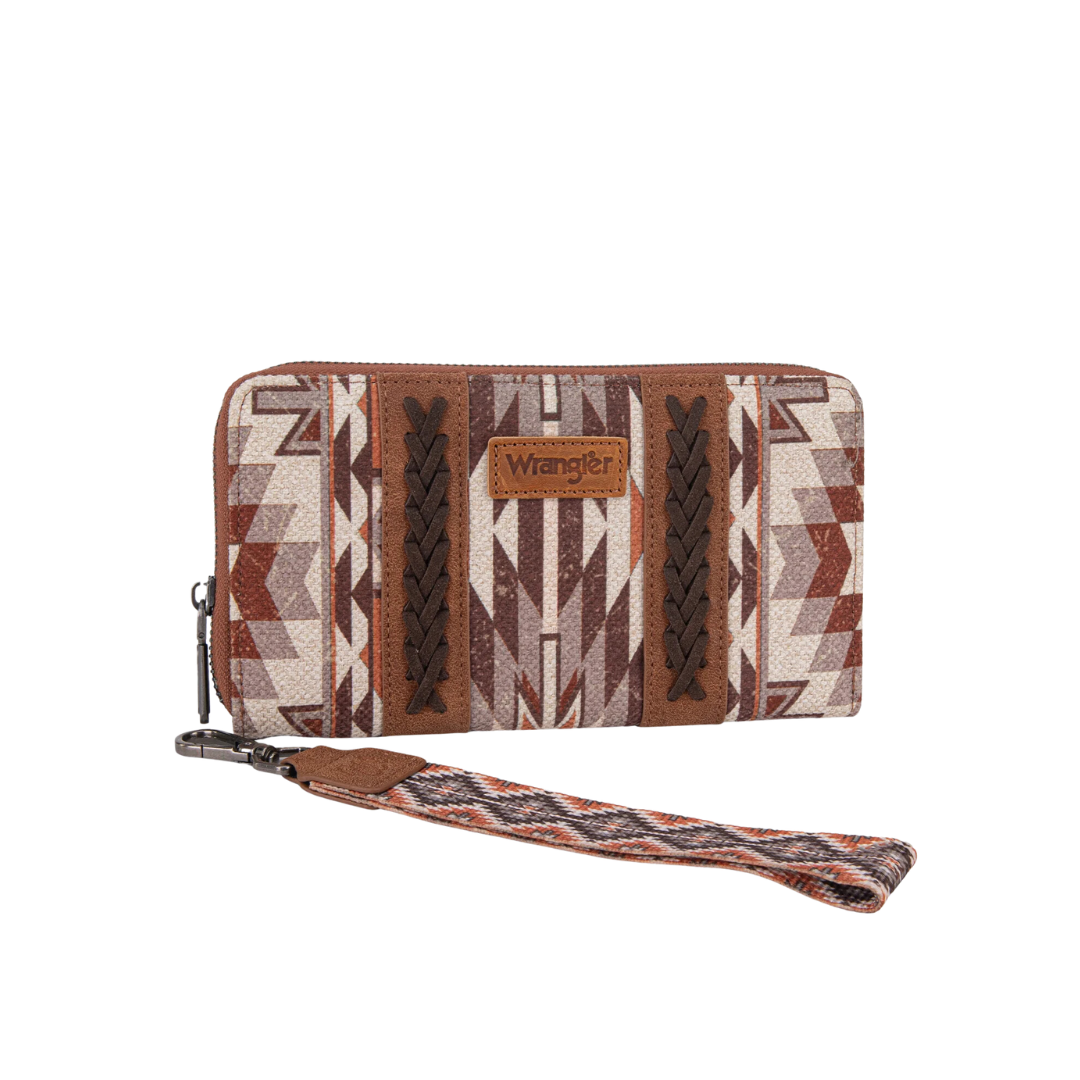 Wrangler Women's Southwestern Art Print Brown Wallet