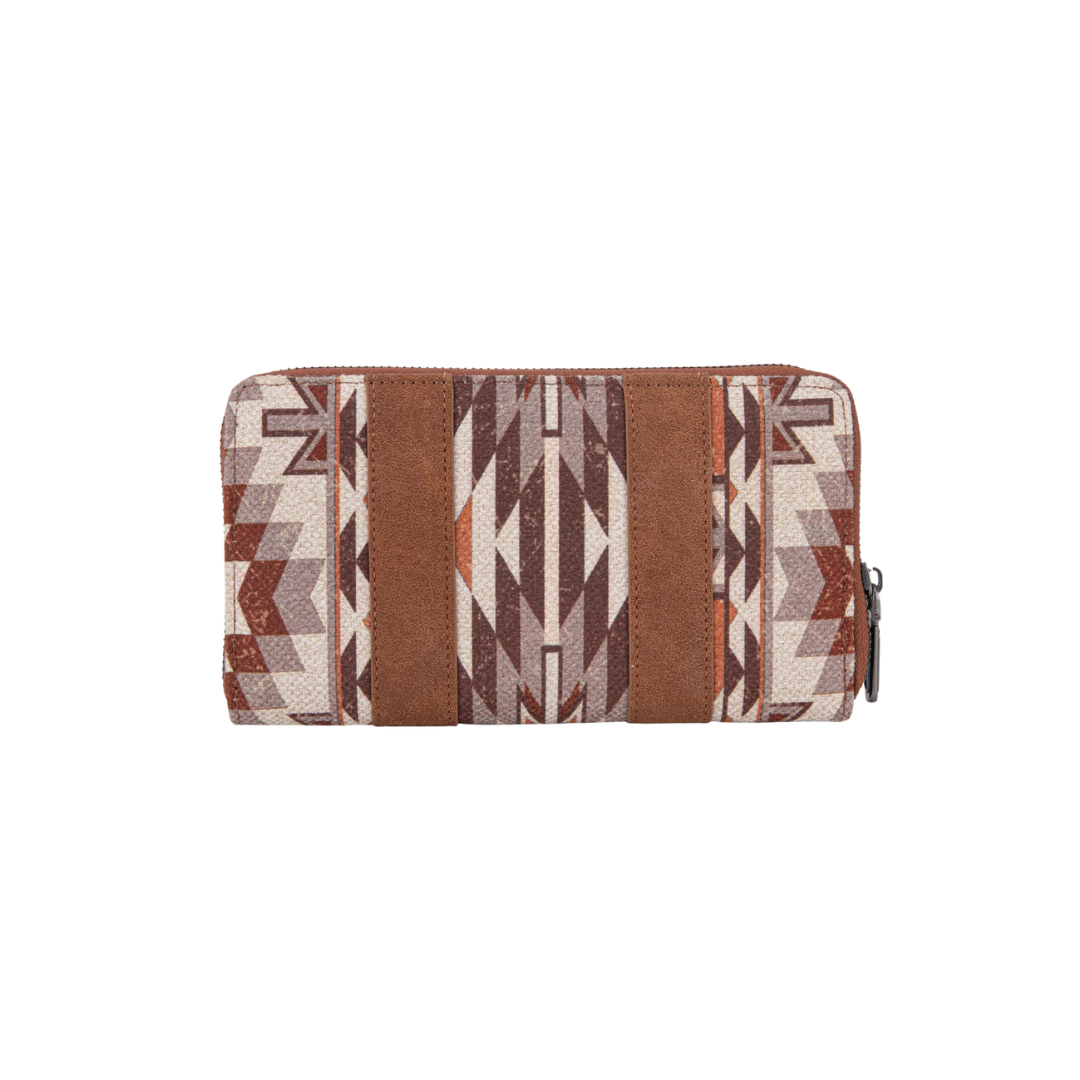 Wrangler Women's Southwestern Art Print Brown Wallet