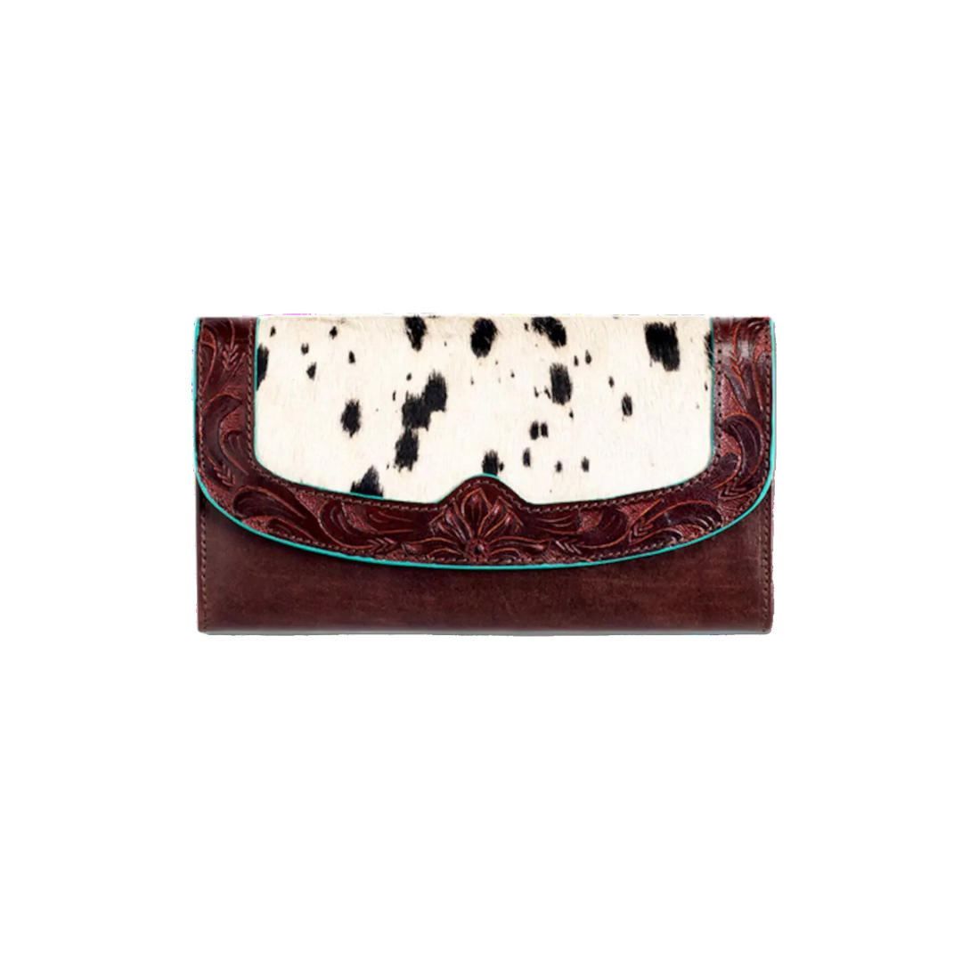 Ariat Women's Cowhide Leather Chocolate Brown Wallet