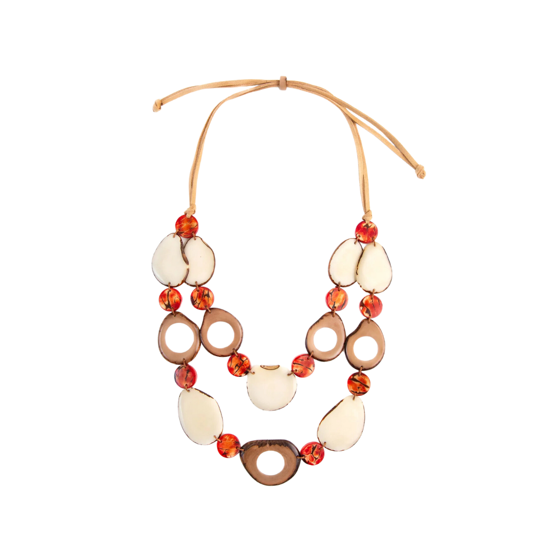 Tagua Women's Danna Poppy Coral Necklace