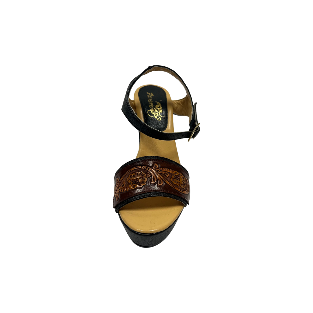 International M Women's Black Wedge Sandals