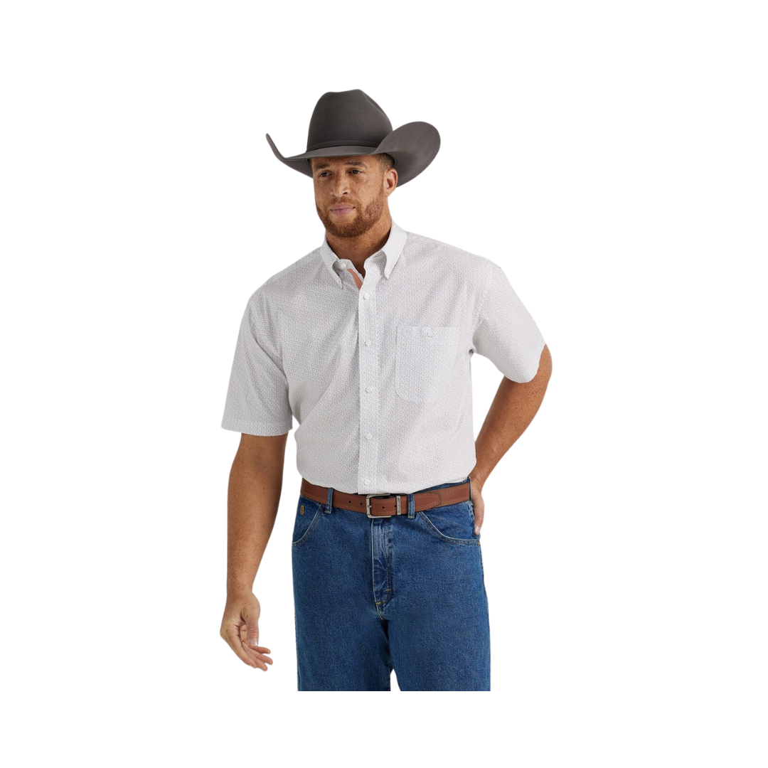 Wrangler George Men's Strait White Print  Shirt