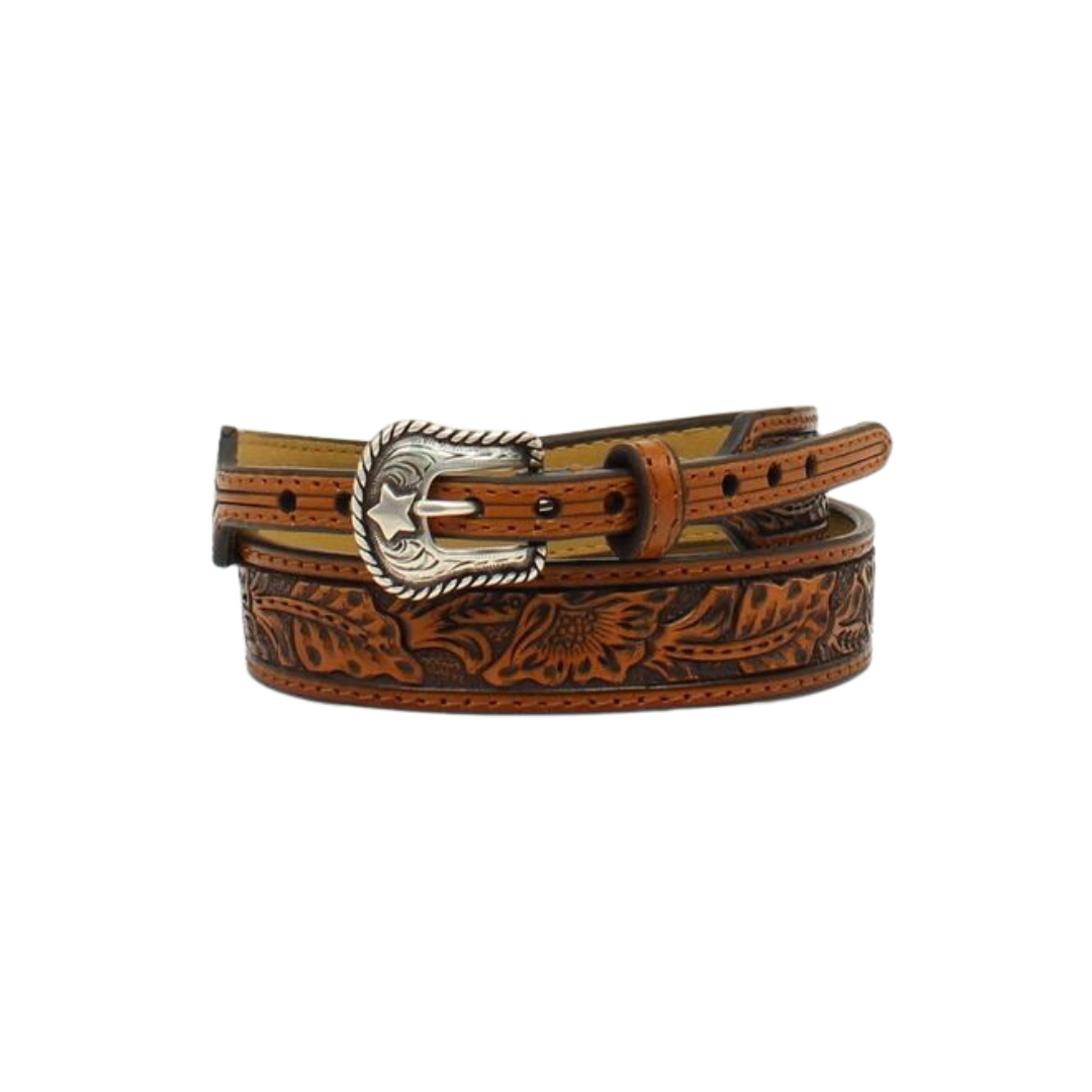 M&F Women's Western Floral Embossed Brown Hatband