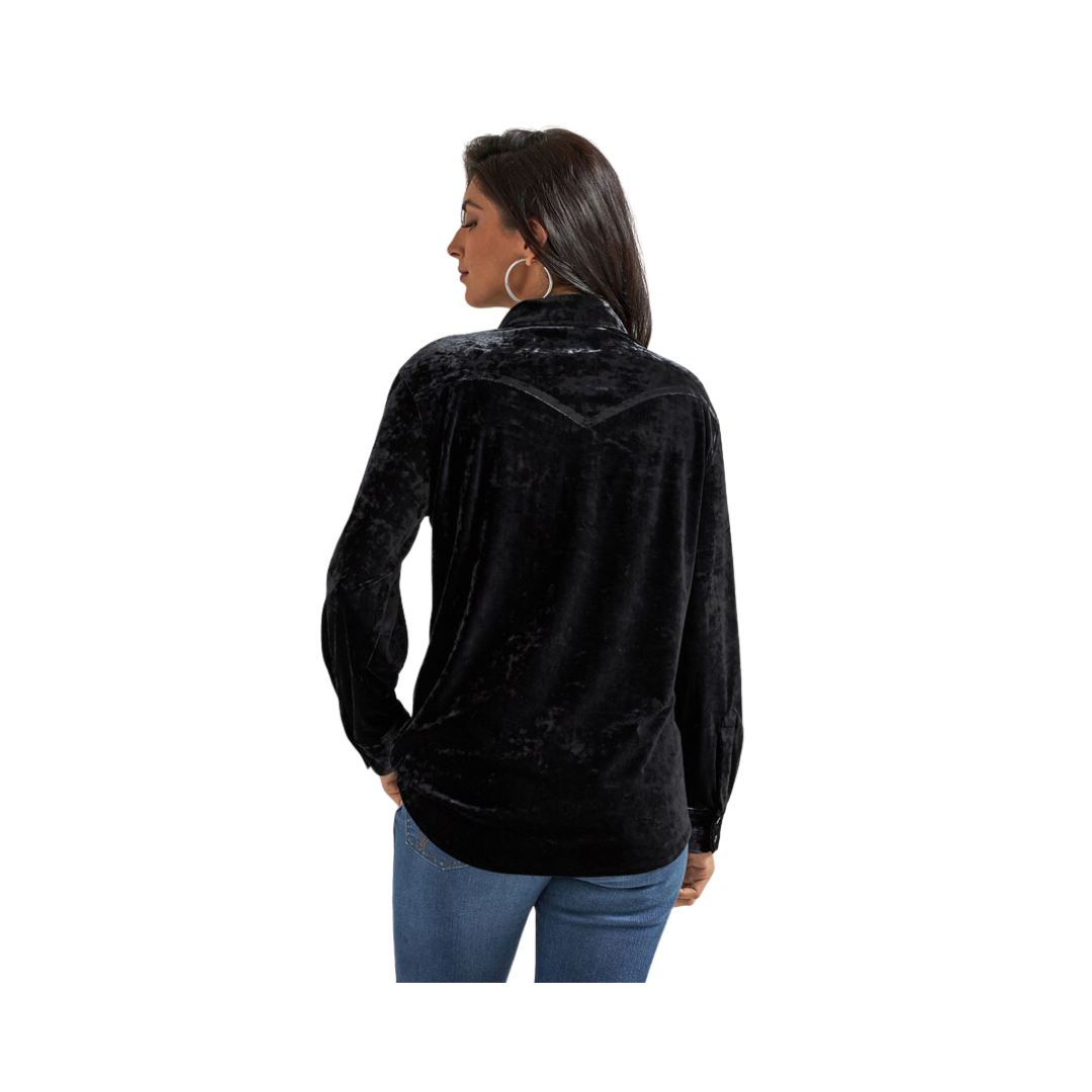 Wrangler  Women's  Retro Punchy Boyfriend  Black Shirt