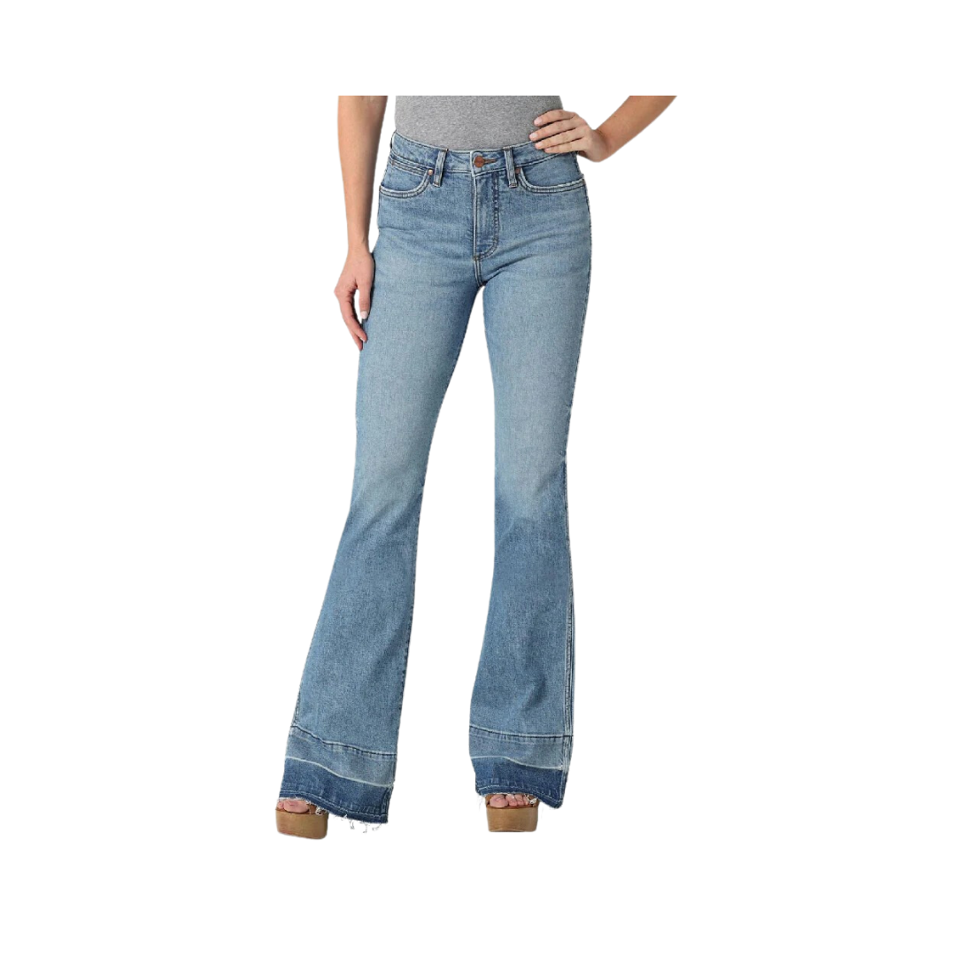 Wrangler Women's High Rise  Retro Green Trouser Jean