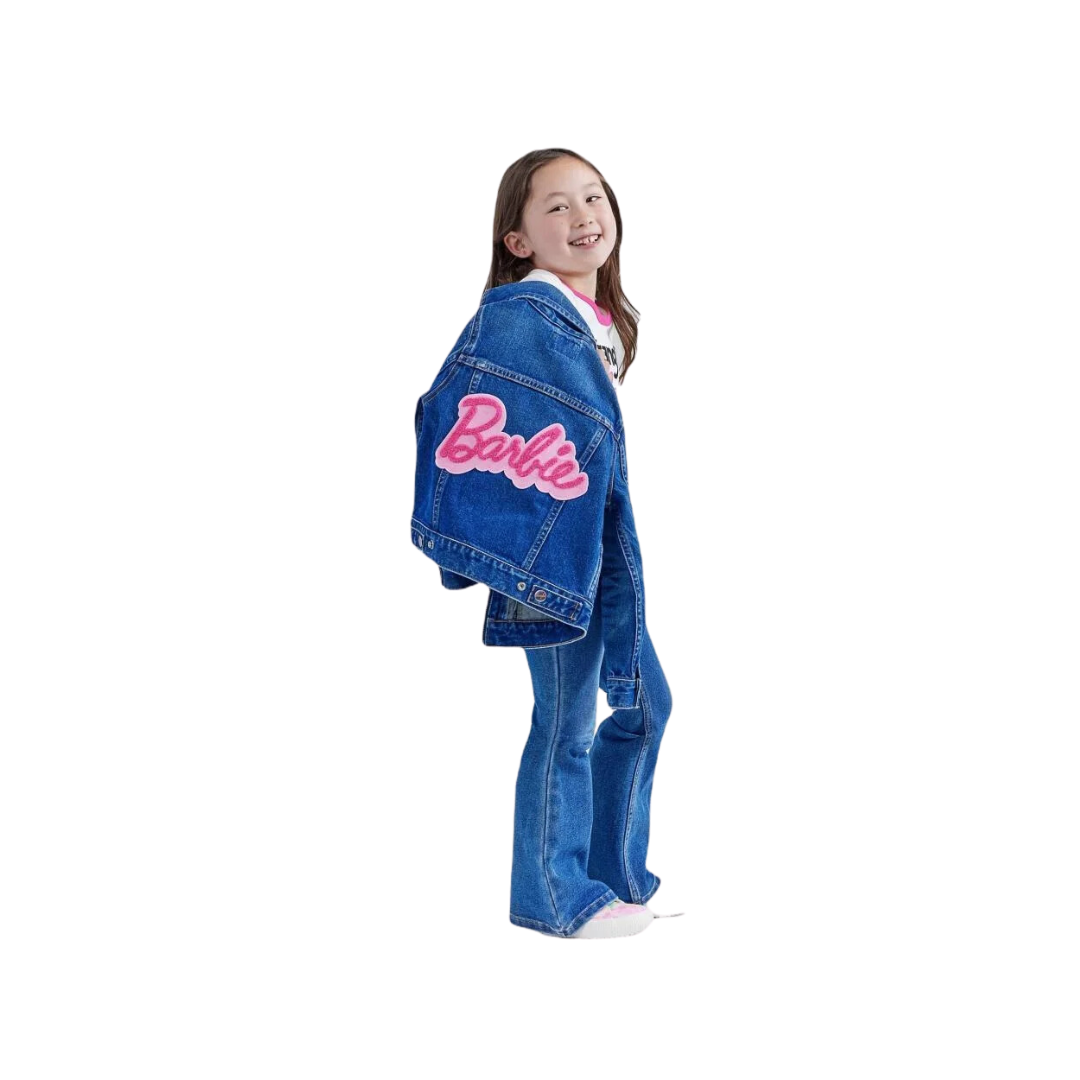 Wrangler Barbie Girl's  Blue Jean Zip Up Jacket