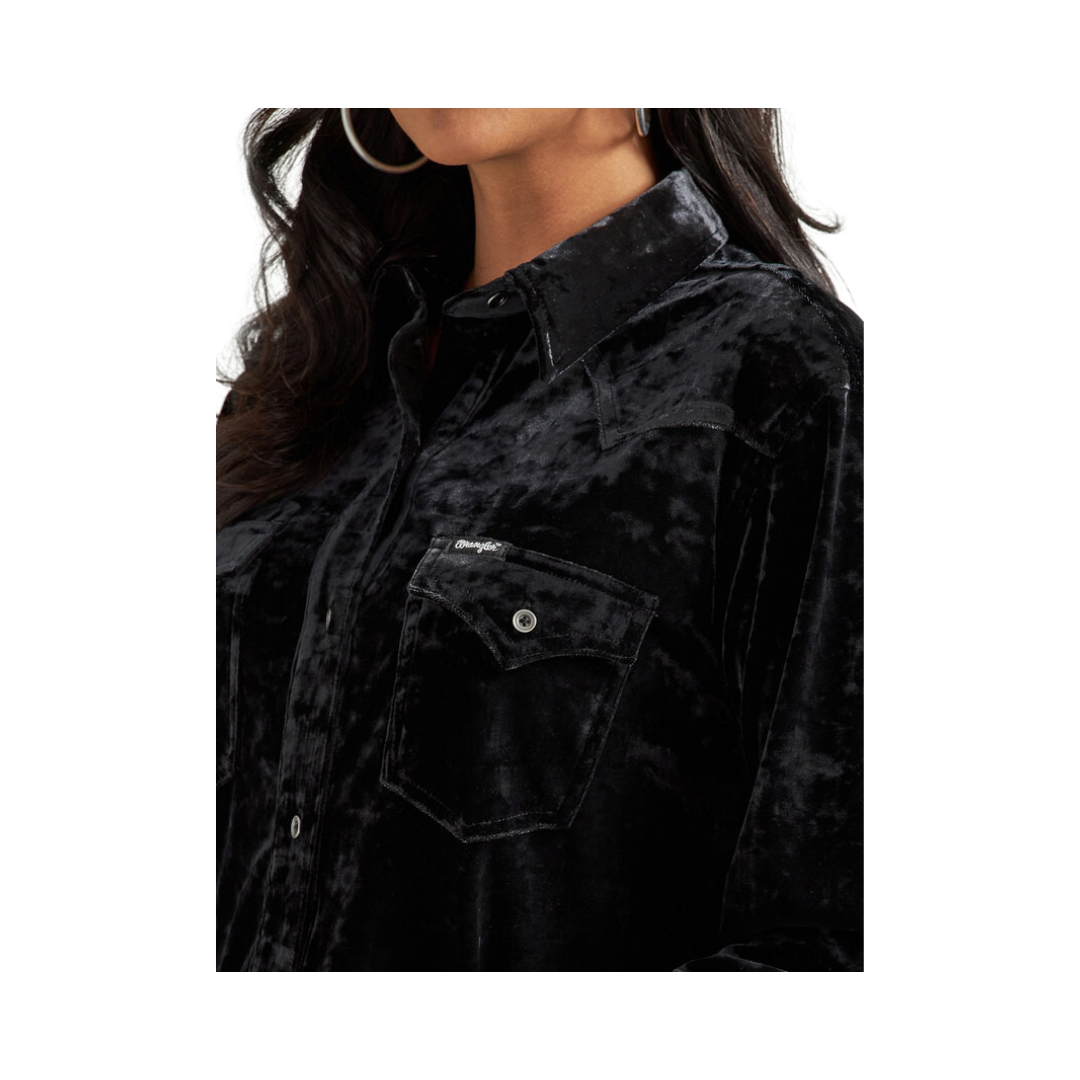 Wrangler  Women's  Retro Punchy Boyfriend  Black Shirt