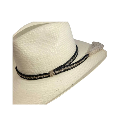 M&amp;F Unisex Natural Braided Strand Horsehair Light Brown Hat Band