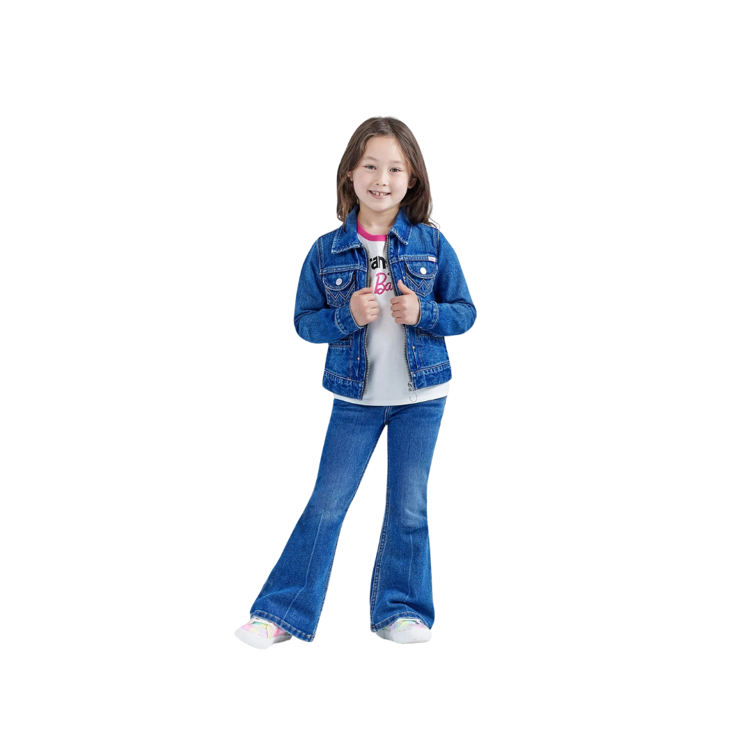 Wrangler Barbie Girl's  Blue Jean Zip Up Jacket