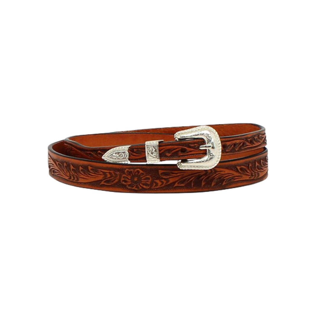 M&F Men's Tooled Leather Brown Hatband