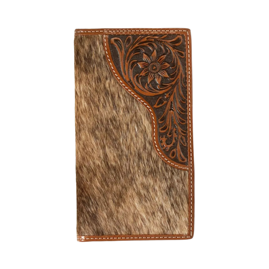 Nocona Men's Rodeo Floral Leather Brown Wallet
