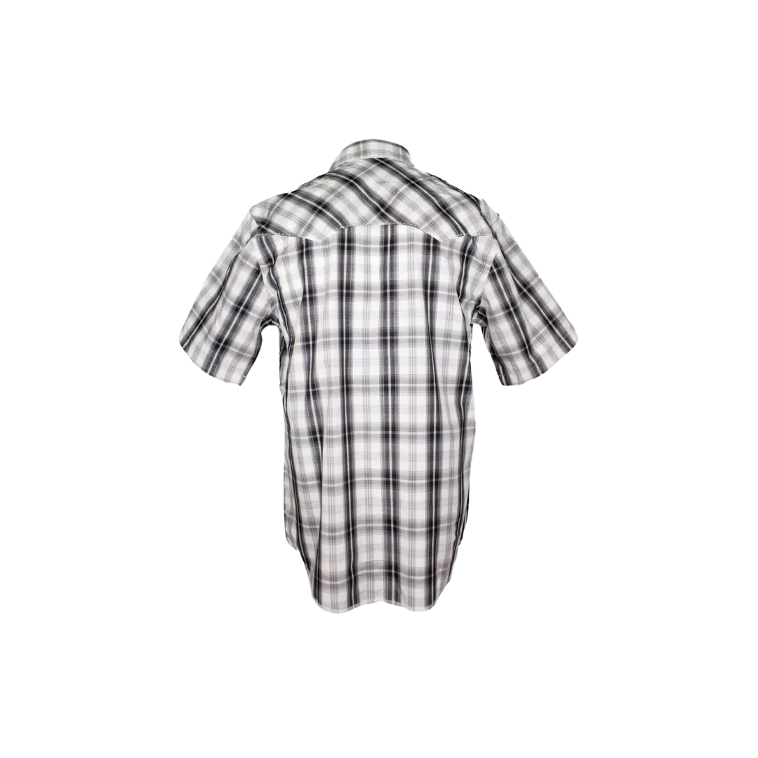 Wrangler Men's Snap Black & White Plaid Shirt