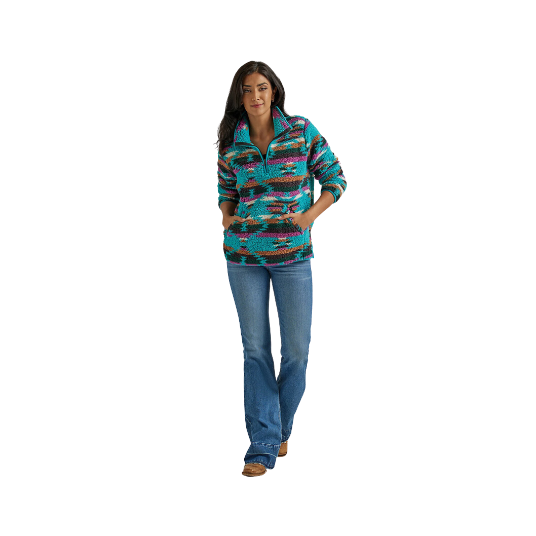 Wrangler Women's Retro Punchy Blue Sherpa SweatShirt