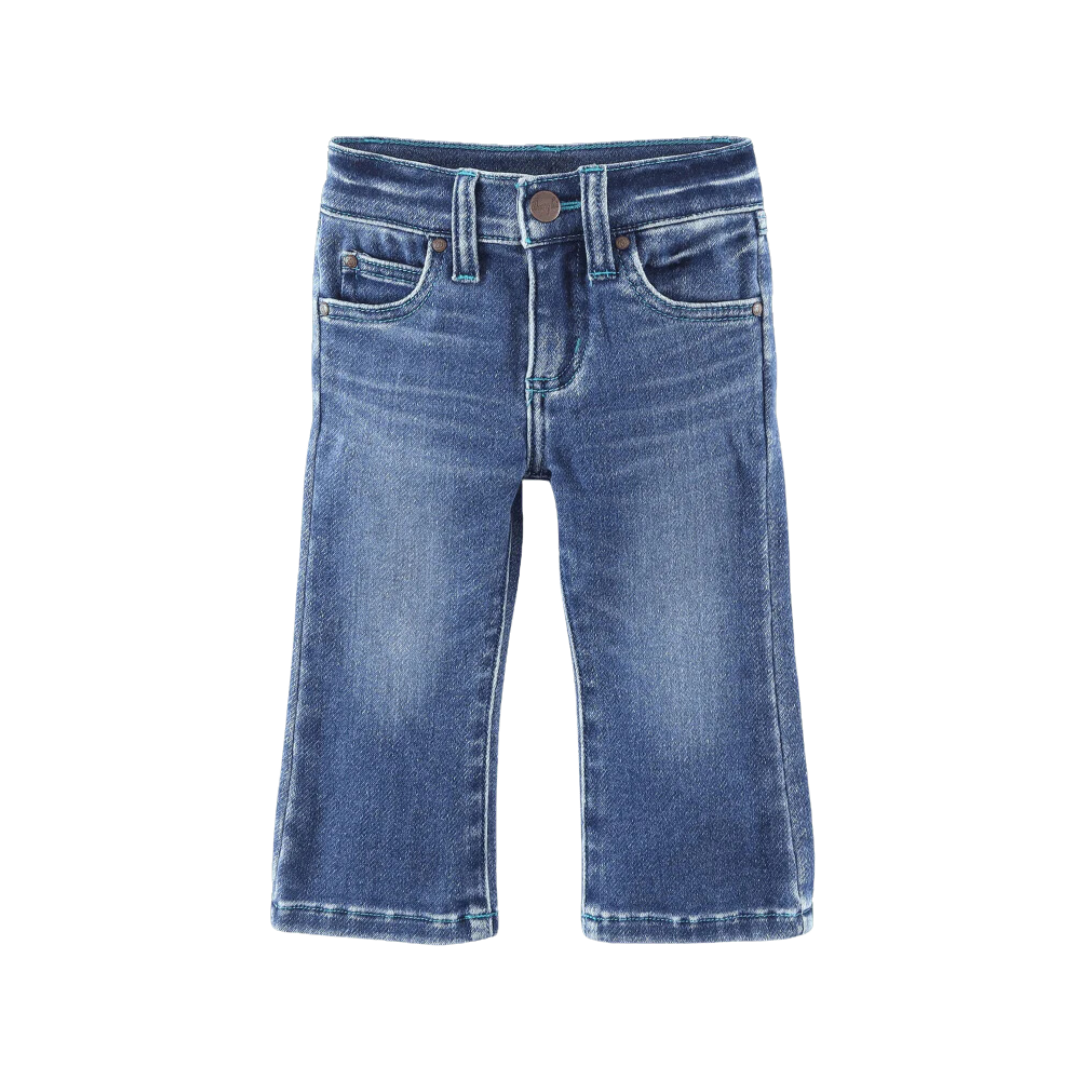 Wrangler Infant Girl's Stitched Pocket Melanie Blue Jeans