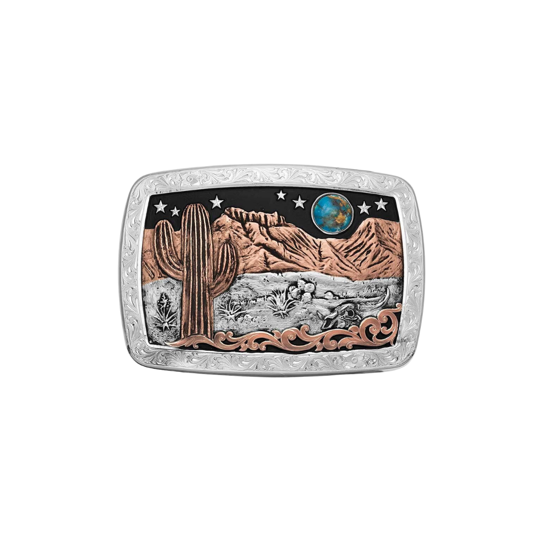 Montana Men's Desert Moon Turquoise Cactus Buckle