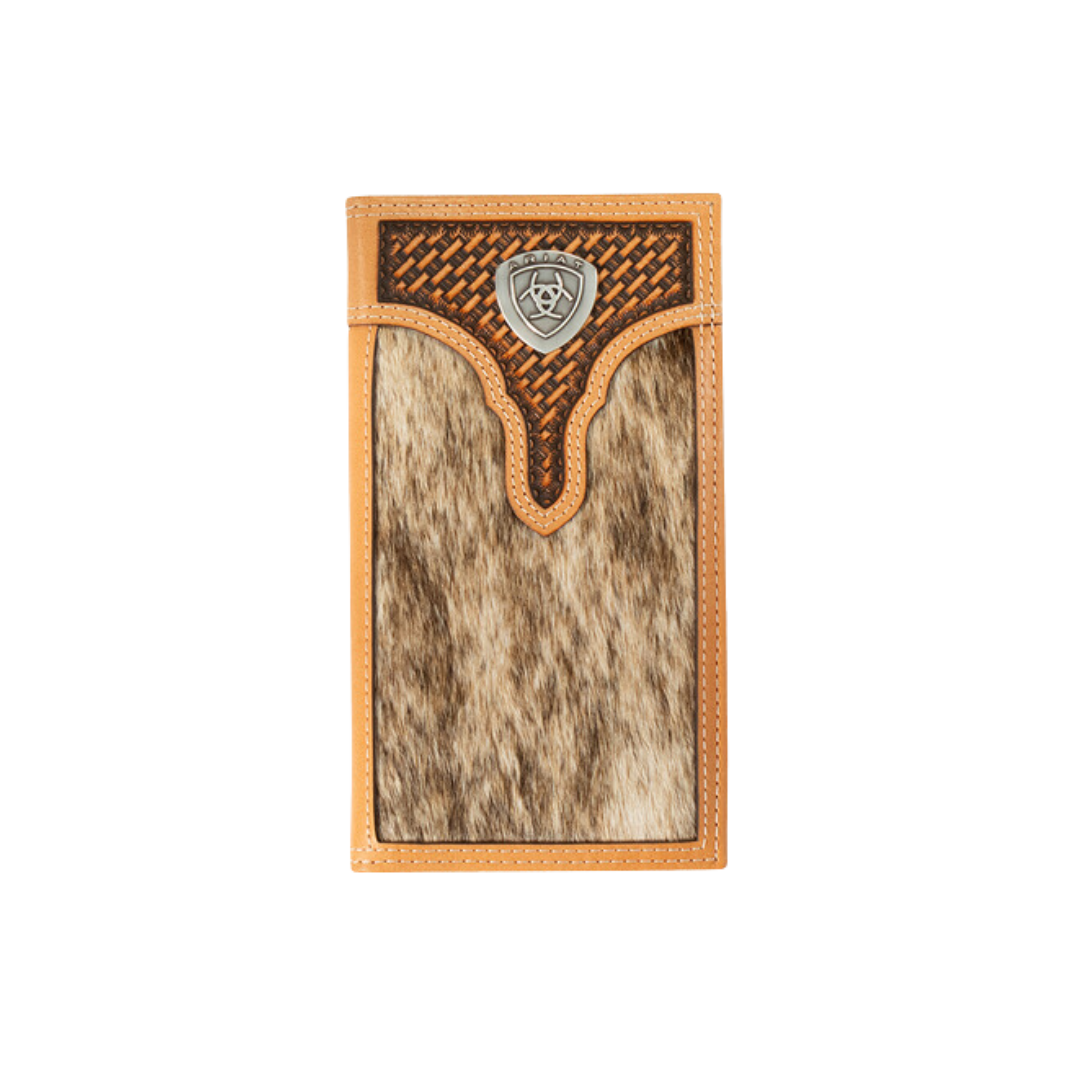 Ariat Men's  Basketweave Natural Calf Hair Wallet