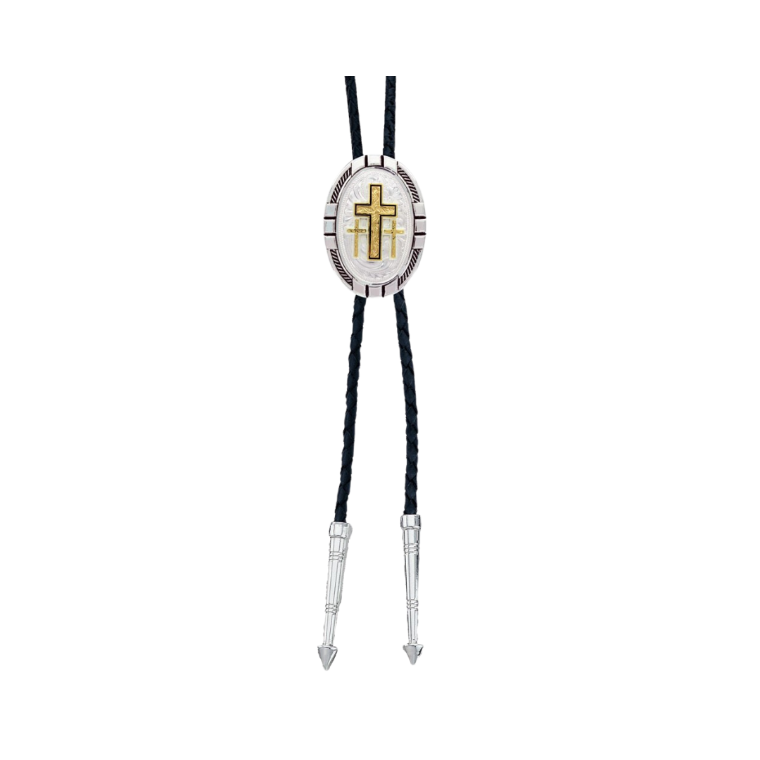 Montana Men's  Four Directions Bolo Tie with Triple Cross Figure