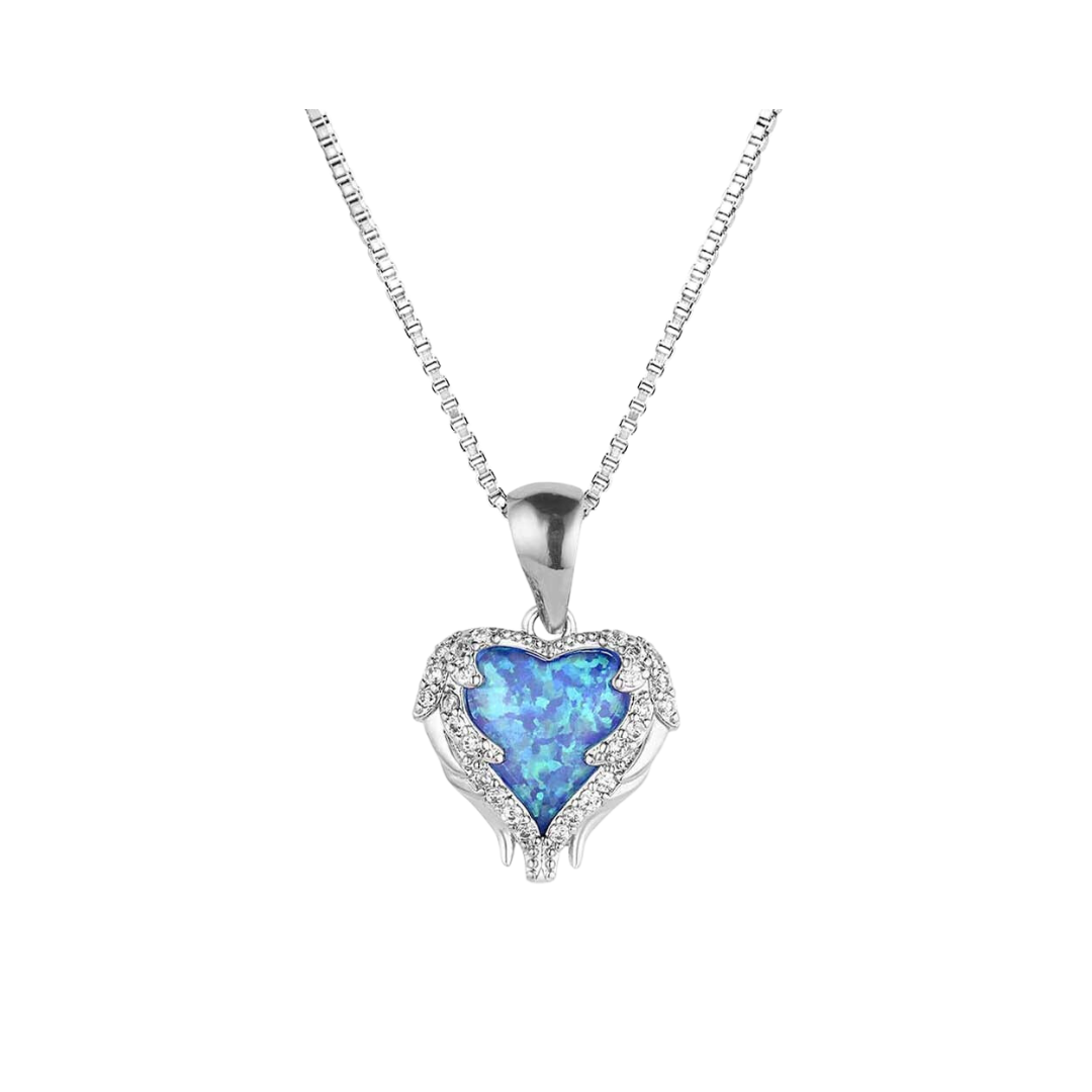 Montana Women's Heart's Flame Opal Necklace