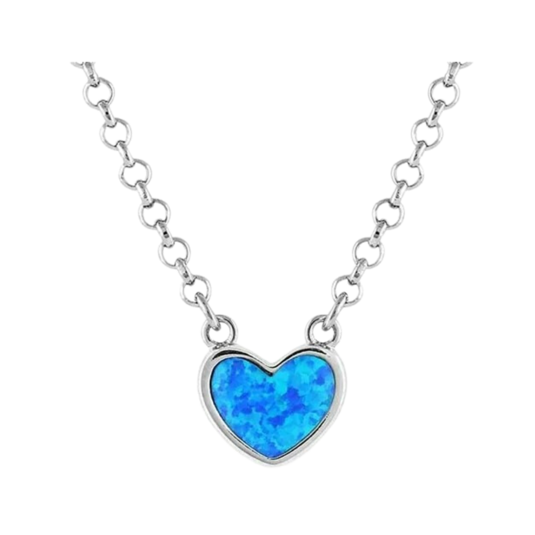 Montana Silversmiths Hidden Lake Glacial Heart  Necklace