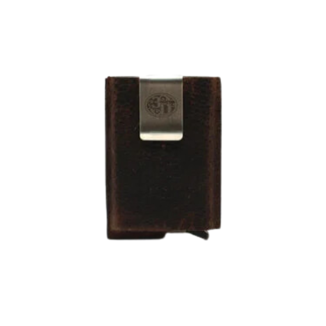 3D Men's Gun Metal Carbon Brown Wallet