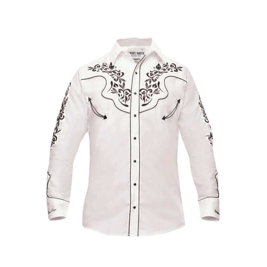 Rafael Amaya Men’s Ranger’s White Cowboy Shirt | Western Style Shirt