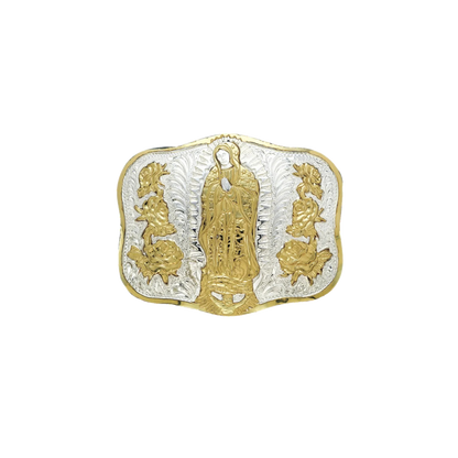 M&amp;F Crumrine Virgin Mary Gold &amp; Silver Belt Buckle