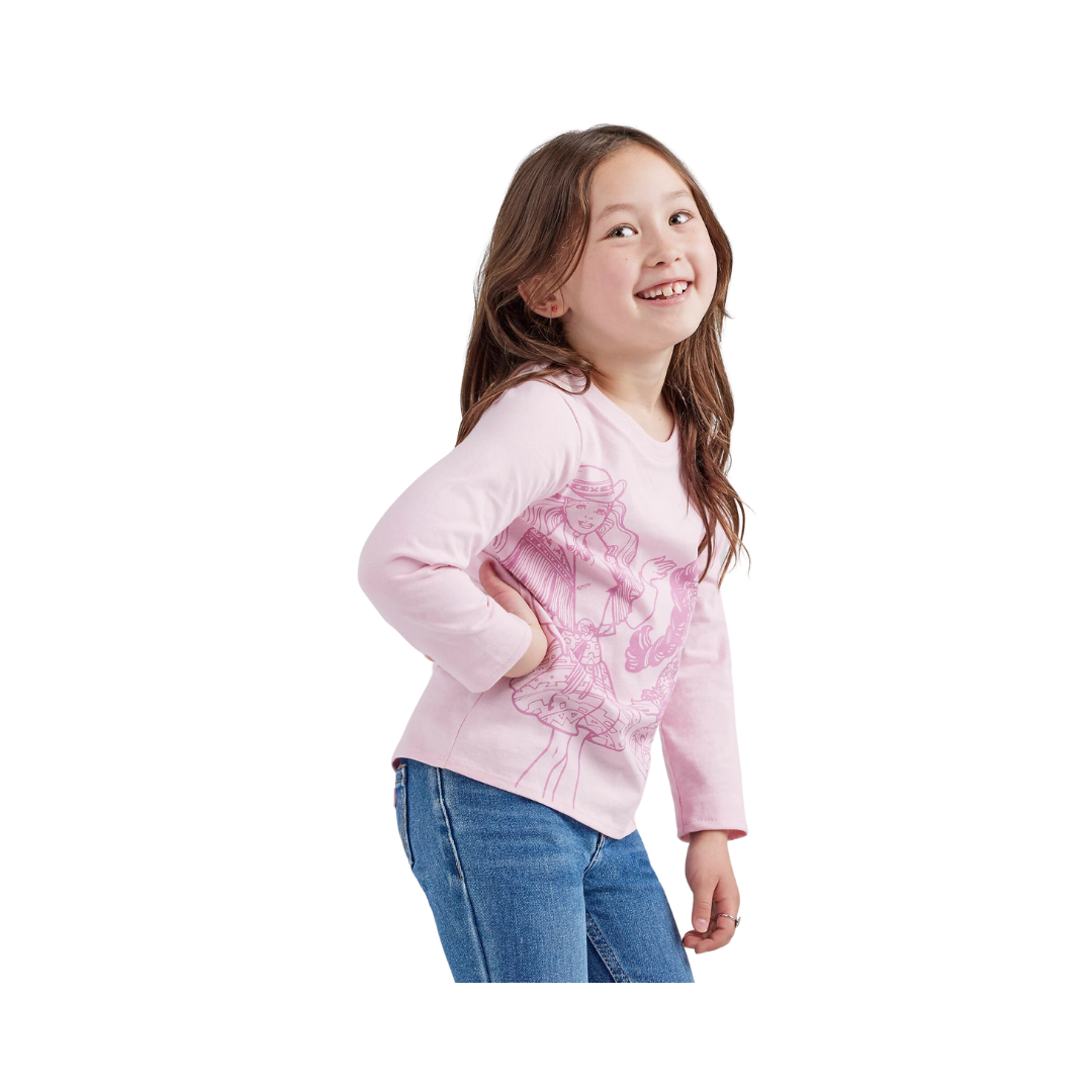 Wrangler Youth Girl's Barbie Graphic Pink Tee Shirt