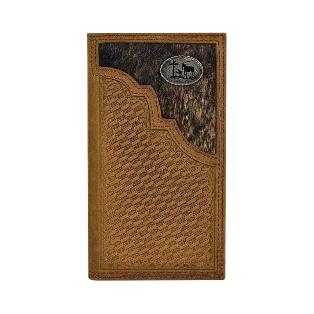 Justin Men's Hair On Rodeo Wallet Brown