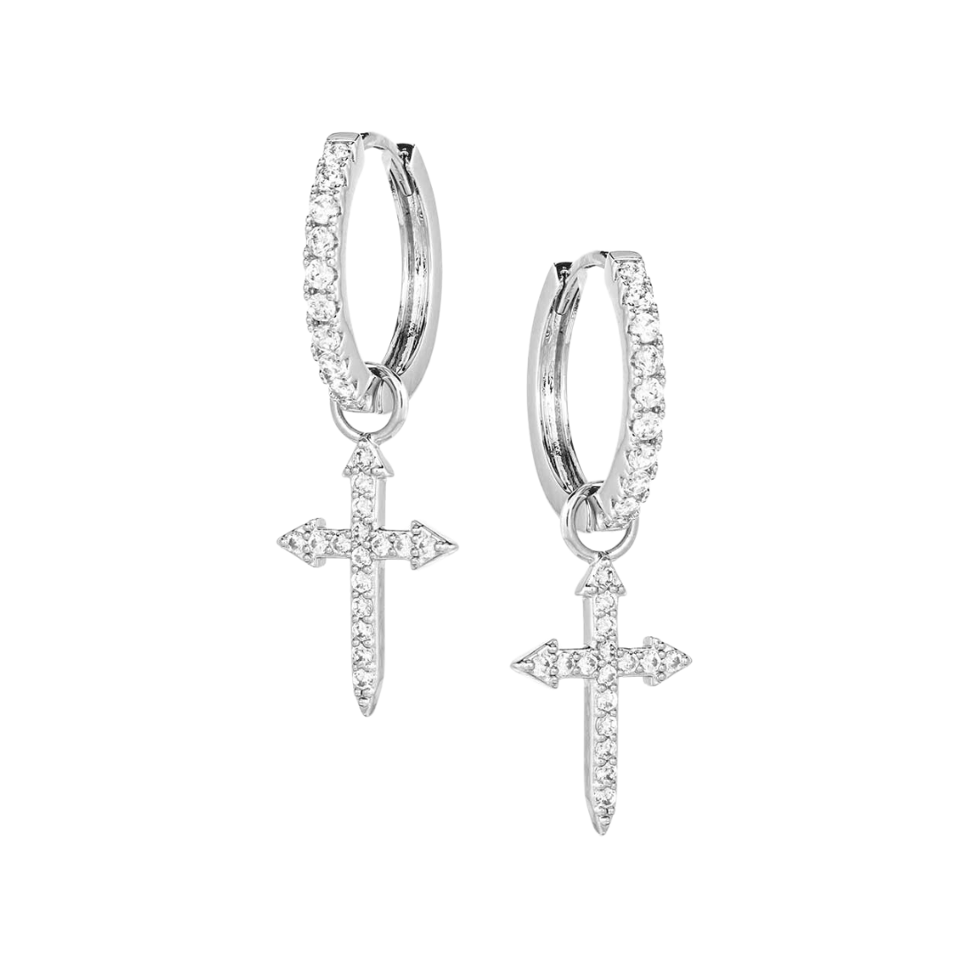 Montana Silversmiths Women's Crystal Devotion Cross Earrings