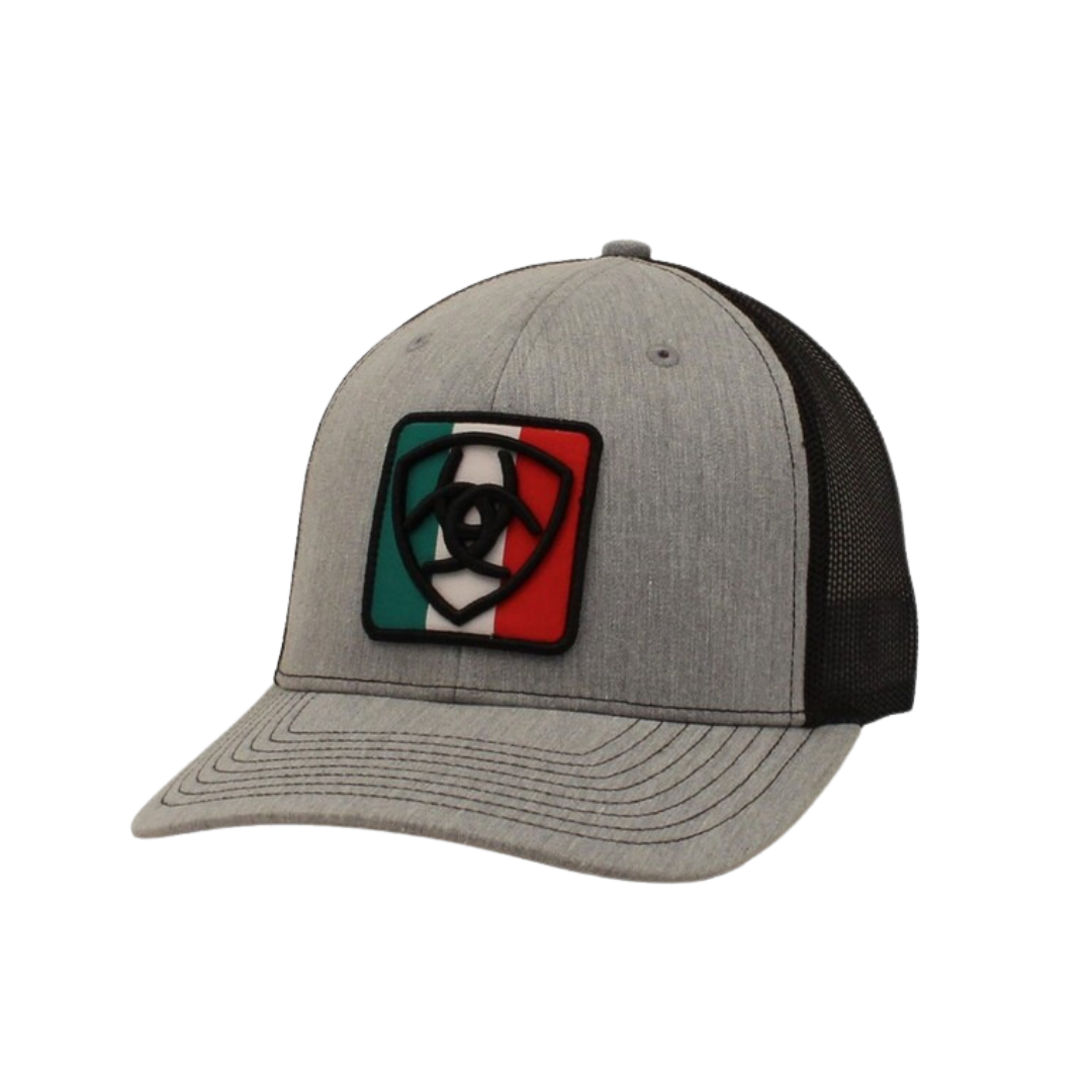 Ariat Men's Shield Mexico Flag Grey Black Hats Cap