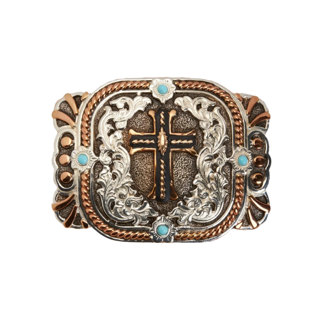 Crumrine Women's Western Rectangular Cross Brown Buckle