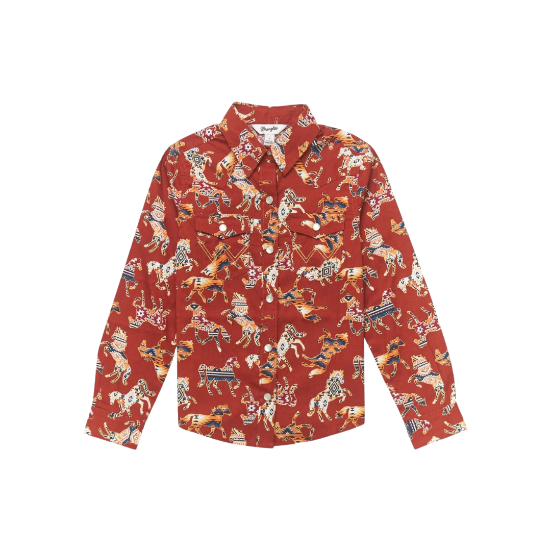 Wrangler Girl´s Western Red Shirt