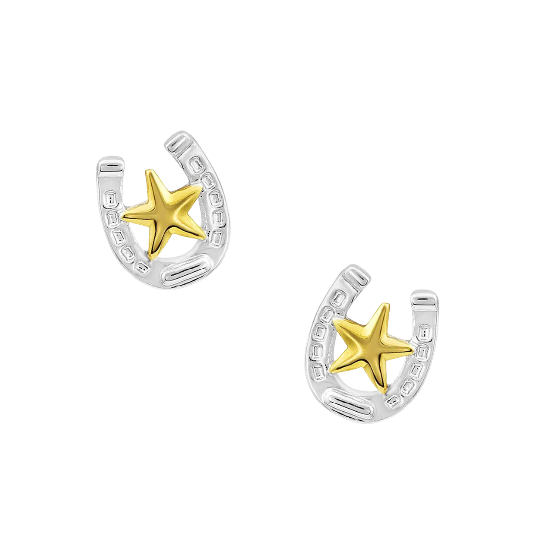 Montana Silversmiths Women's Small Stars & Horseshoe Post Earrings